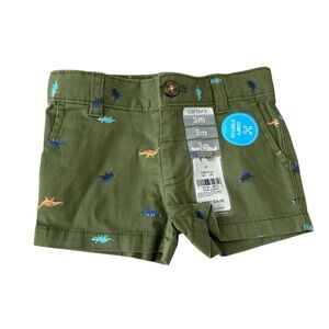 Carter's Olive Dinosaur Pattern Shorts